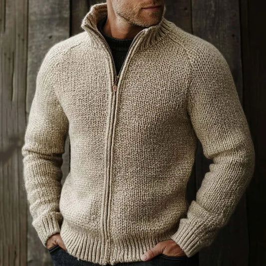 Knitted Full-Zip Casual Sweater – Ethan