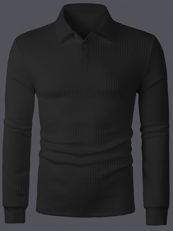 Men's Solid Jacquard Polo T-Shirt for Comfort – Ryan
