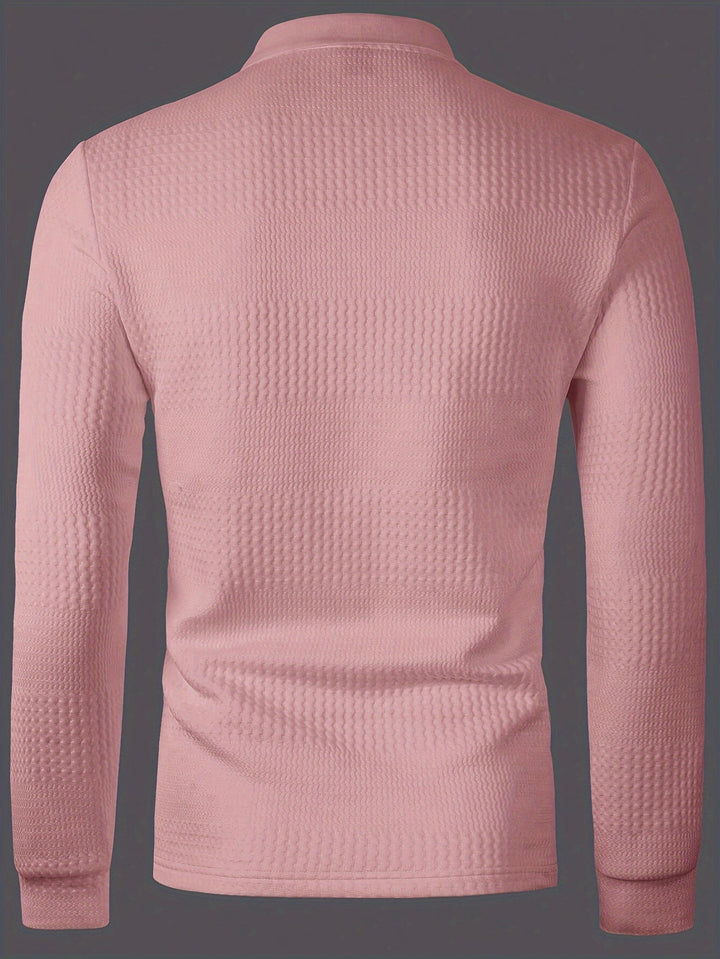 Men's Solid Jacquard Polo T-Shirt for Comfort – Ryan