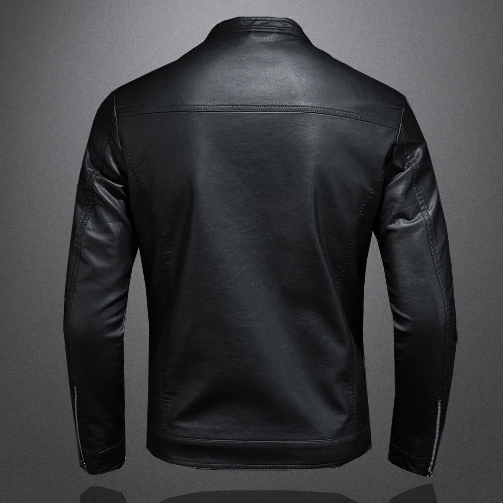 Classic Black Leather Jacket Men Modern Fit – Armin
