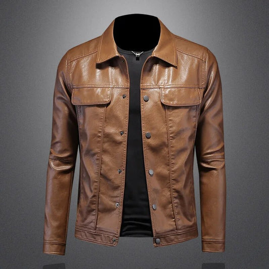 Men's Leather Jacket Slim Fit Stylish Look – Alois
