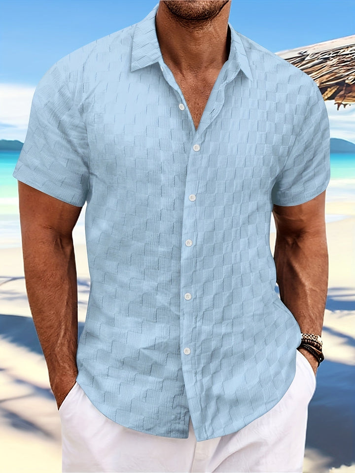 Men's Short Sleeve Mesh Texture Summer Shirt – John