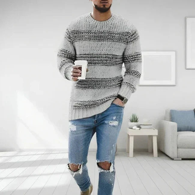 Knitted Wool Blend Sweater for Men – Sable