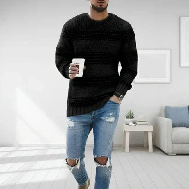 Knitted Wool Blend Sweater for Men – Sable