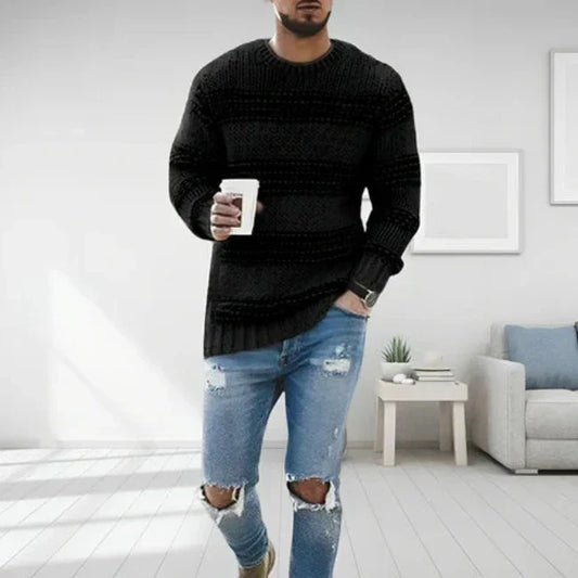 Knitted Wool Blend Sweater for Men – Sable