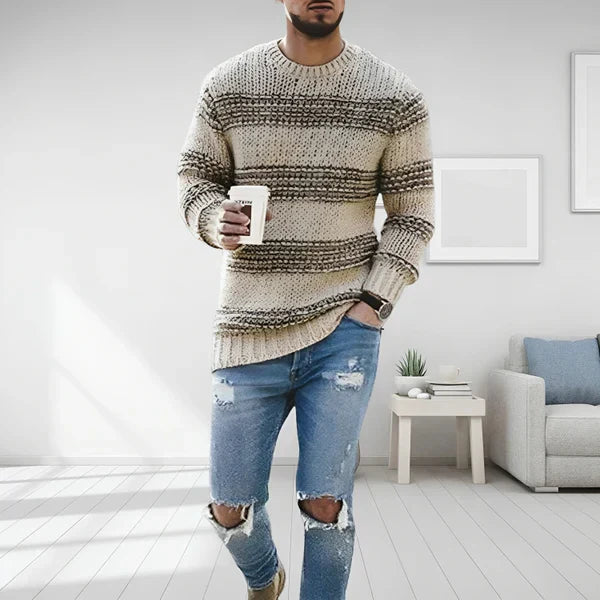 Knitted Wool Blend Sweater for Men – Sable