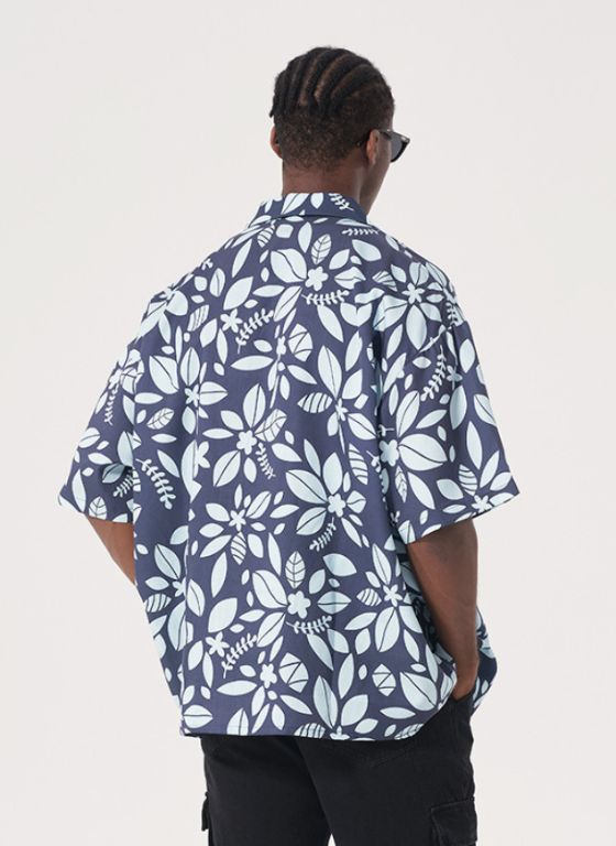 Elon - Tropical Breeze Floral Button-Down Shirt