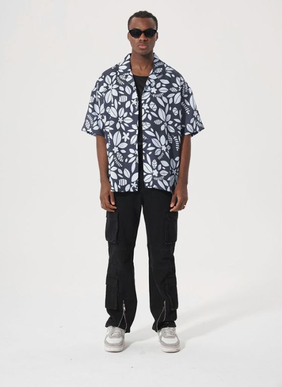 Elon - Tropical Breeze Floral Button-Down Shirt