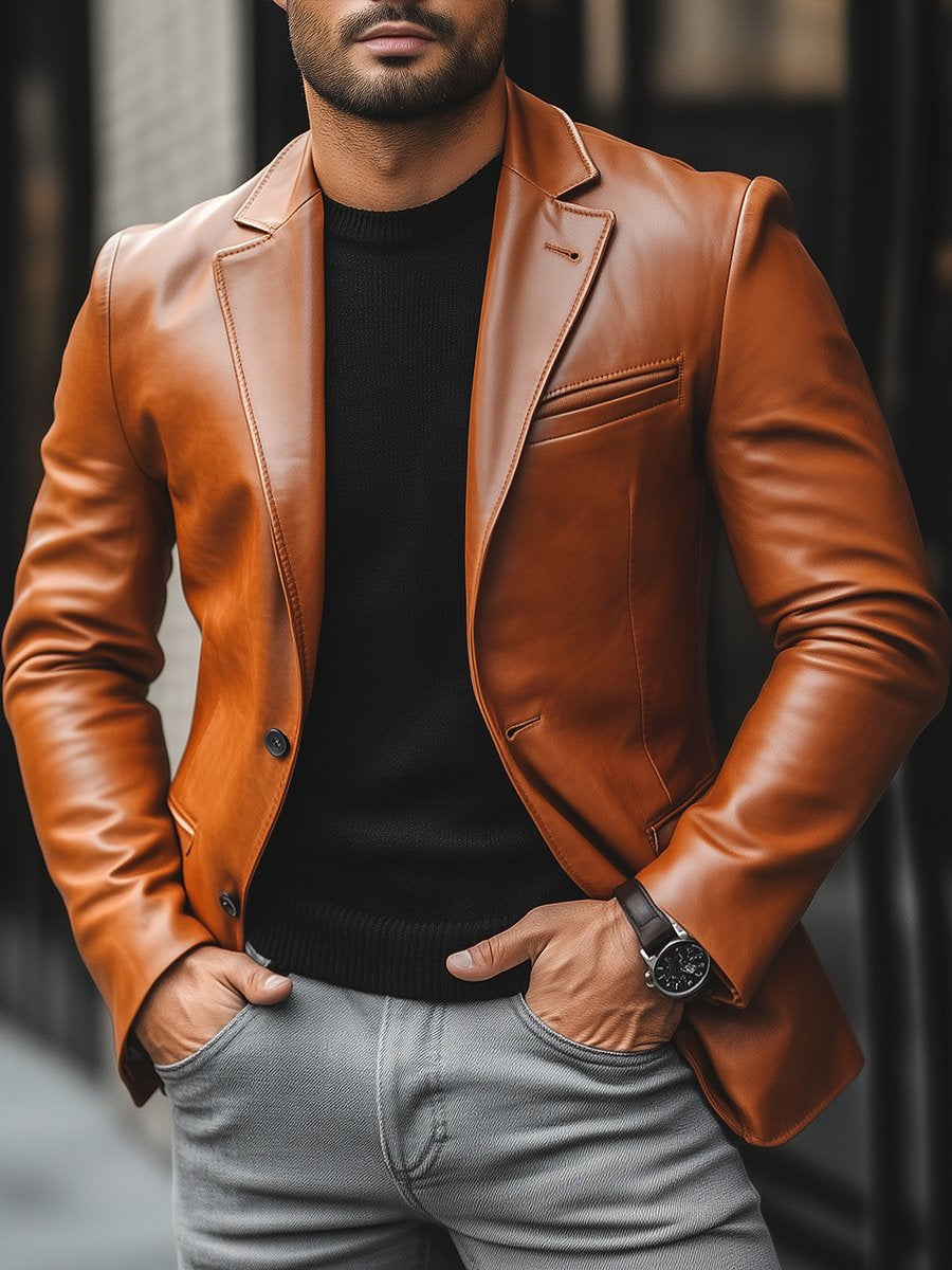 Brown Leather Jacket Men Timeless and Rugged – Anthony