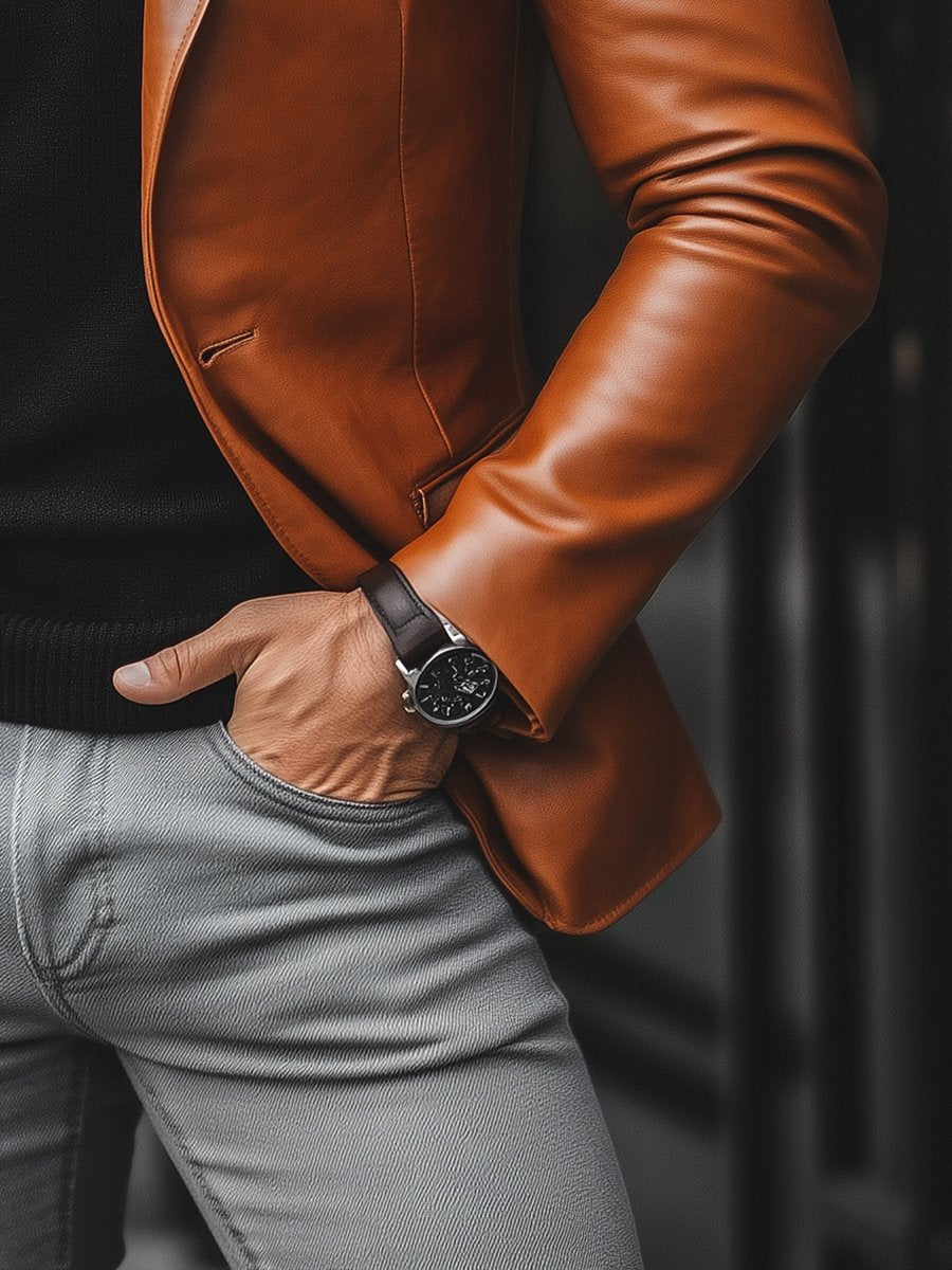 Brown Leather Jacket Men Timeless and Rugged – Anthony