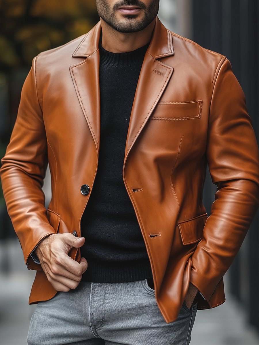 Brown Leather Jacket Men Timeless and Rugged – Anthony