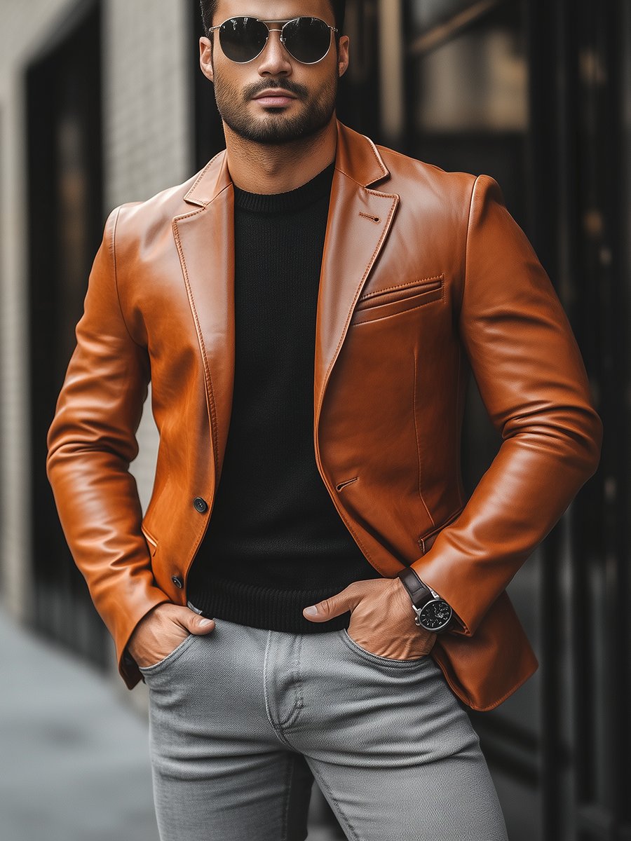 Brown Leather Jacket Men Timeless and Rugged – Anthony